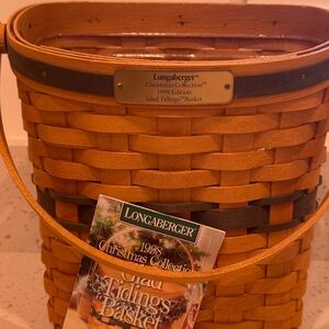 Longaberger Christmas Basket with Brown and Green Weave 1998 Glad Tide Collect
